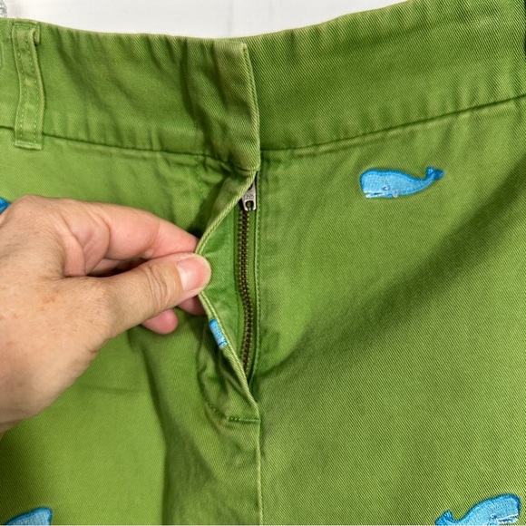 J. Crew size 8 green skirt, whale pattern, cotton, preppy, spring, summer - Picture 5 of 8